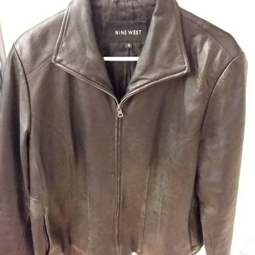 Nine west real leather jacket size 1X